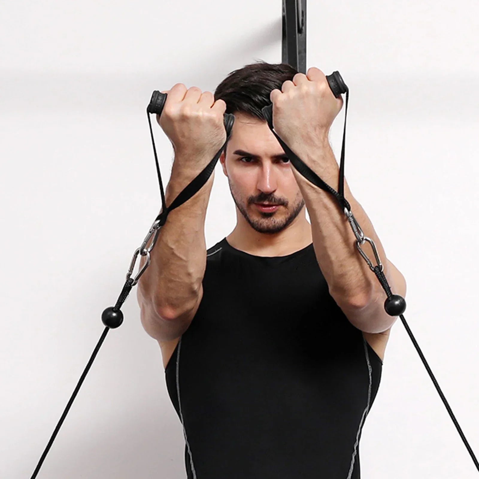 Tricep Rope Pulldown Attachment Black Fitness - Tophatter Daily Deals