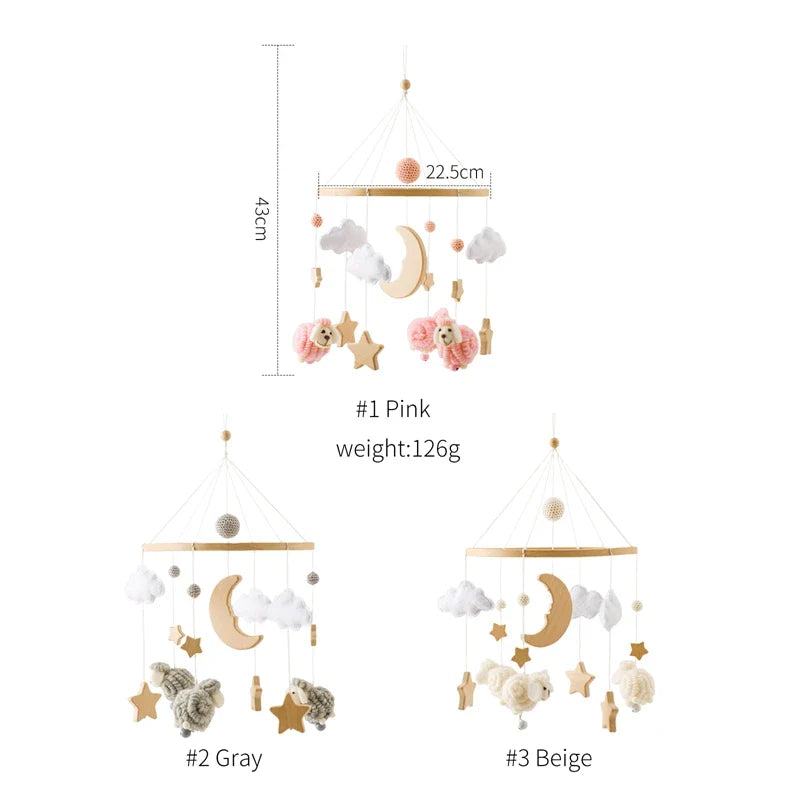 Wooden Felt Animal Crib Mobile With Soothing Calming Music - Tophatter Daily Deals