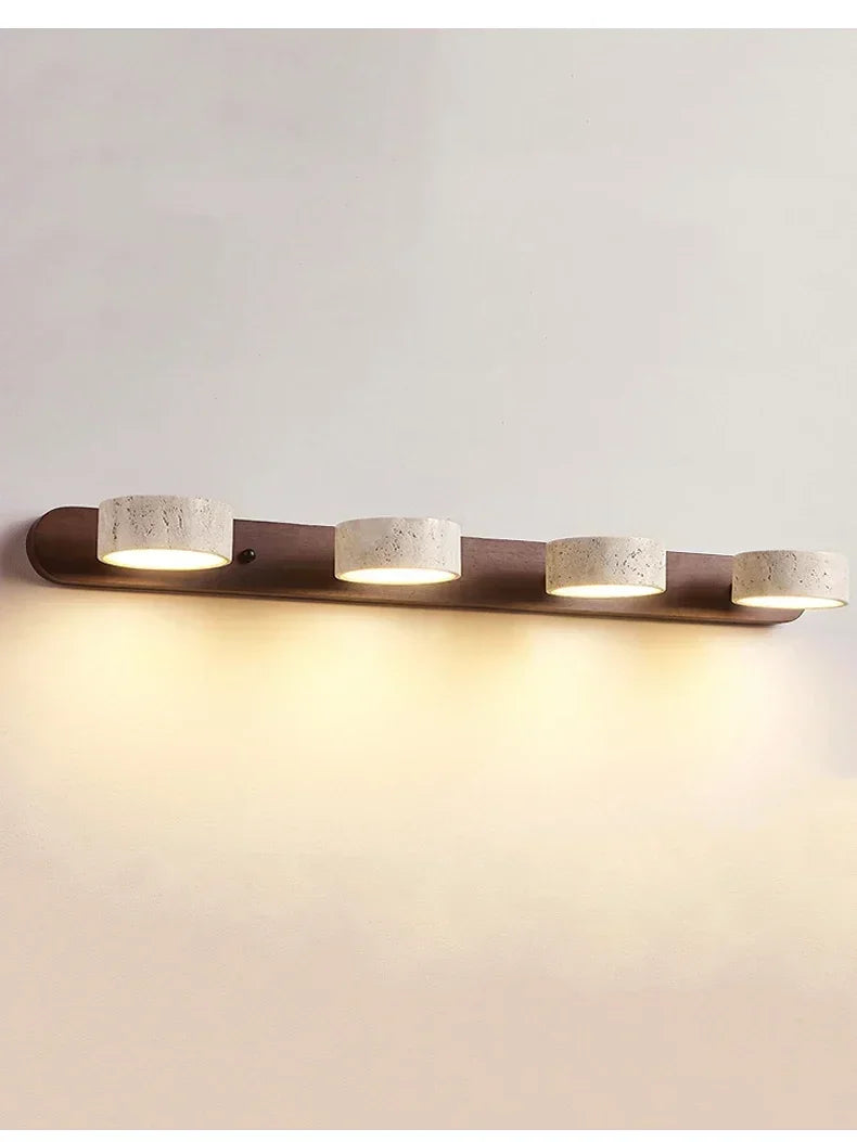 Japandi Wabi Sabi Round LED Wall Light With Mirror Bathroom - Tophatter Daily Deals