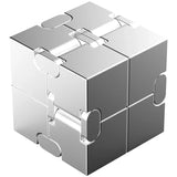 Metal Magic Cube Stress Relief Toy Portable Puzzle Focus - Tophatter Daily Deals