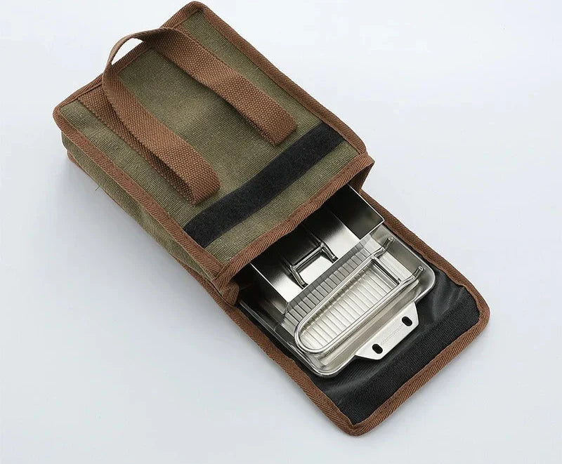 Portable Thickened Camping Frying Pan Silver Camp Cooking - Tophatter Daily Deals