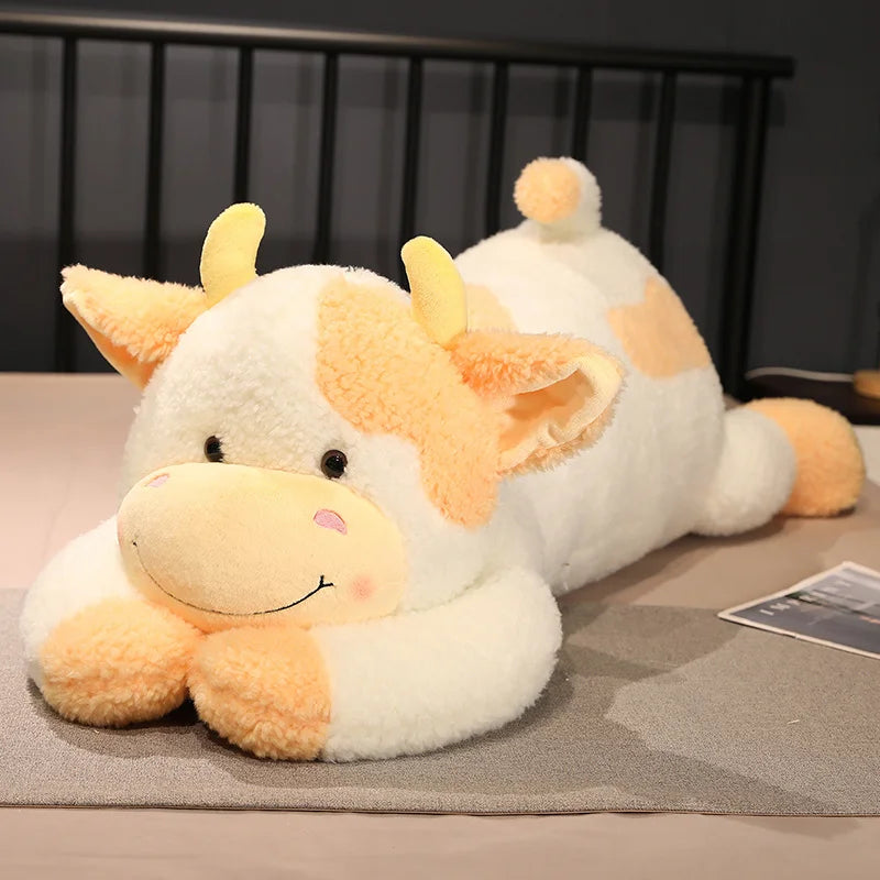 Milk Dairy Cow Plush Toy Stuffed Animal Cattle Yellow Animals - Tophatter Daily Deals