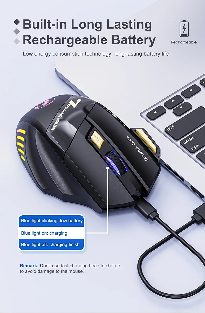 Wireless Gaming Mouse 3200DPI Dual Mode Rechargeable - Tophatter Daily Deals
