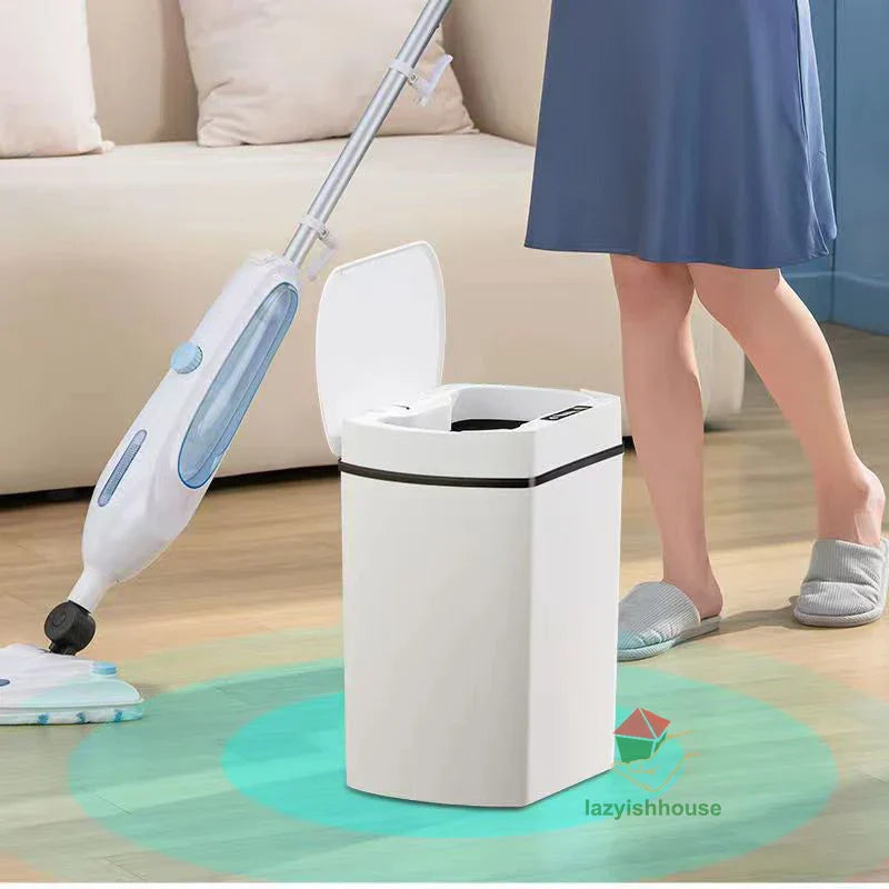 Smart Sensor Trash Can Rectangular Kitchen Bathroom - Tophatter Daily Deals