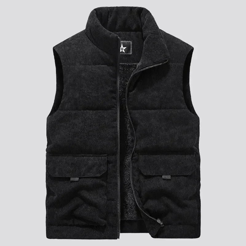 Insulating Mens Fleece Vest - Quilted Corduroy, Casual - Tophatter Daily Deals