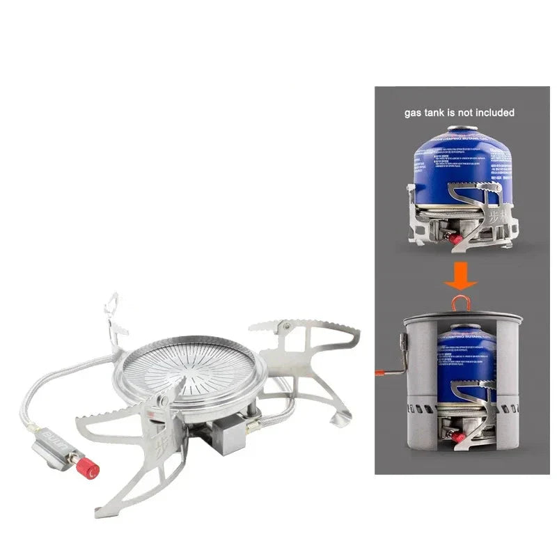 Camping Folding Gas Stove Split-Type Silver Camp Cooking - Tophatter Daily Deals