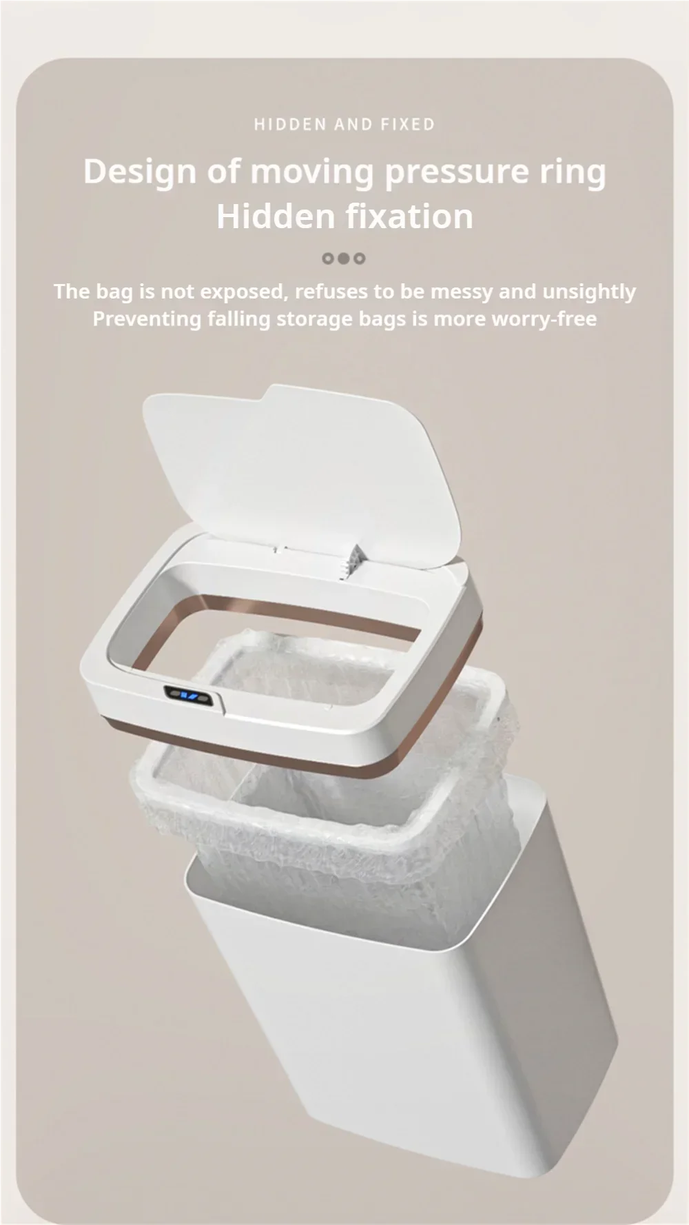 Touchless Smart Sensor Trash Can 15L Waterproof Automatic - Tophatter Daily Deals