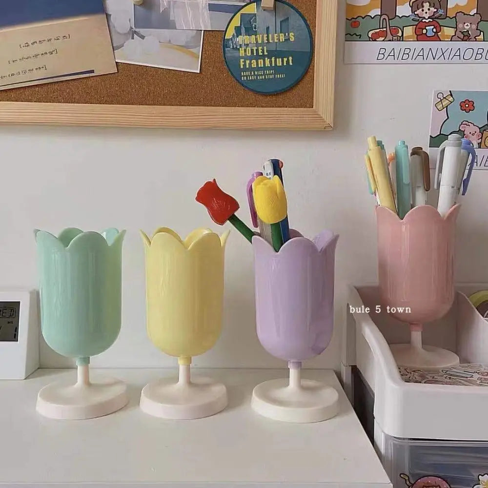 Tulip Pen Pot Holder Stationery Container Flowers - Tophatter Daily Deals