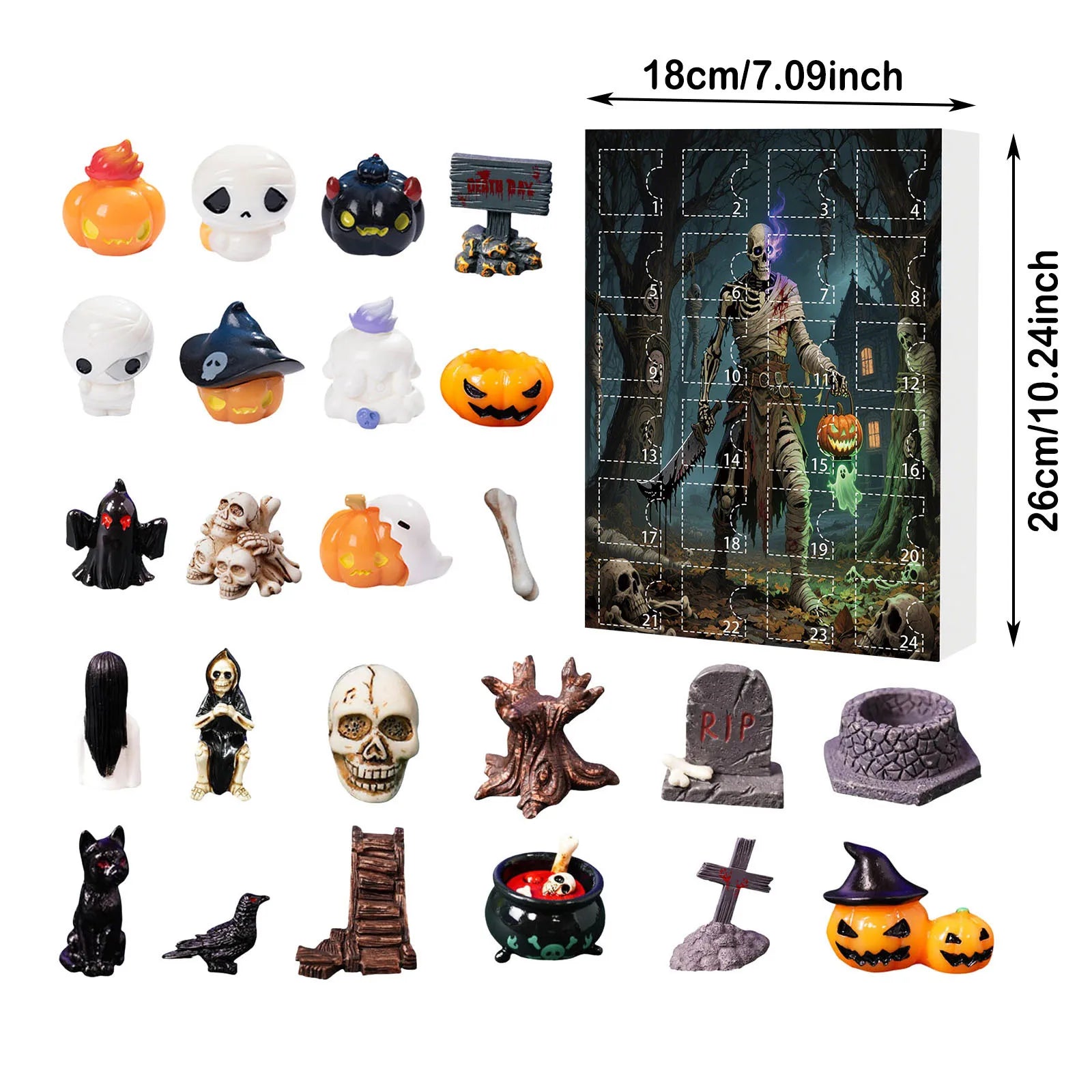Halloween Advent Calendar 24 Countdown With Mini Figures B - Tophatter Daily Deals