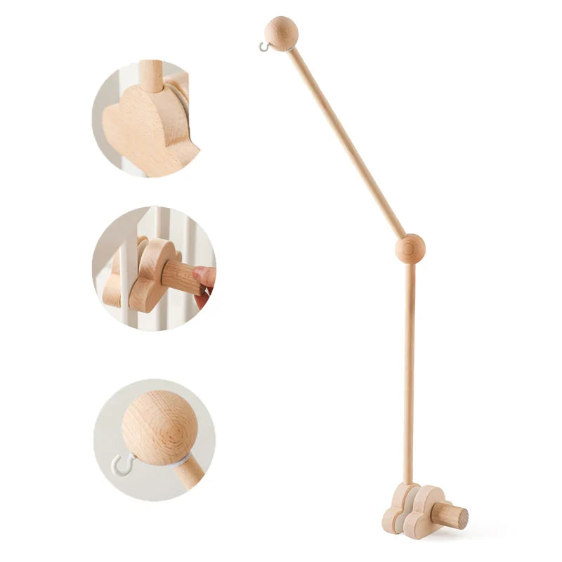 Wooden Crib Mobile Bracket Newborn Sensory Toys Soothing - Tophatter Daily Deals