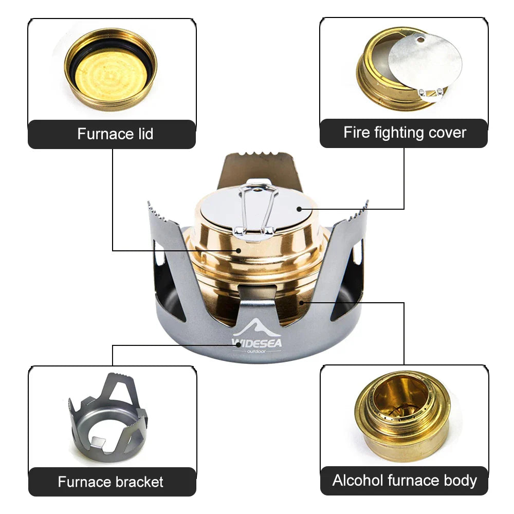 High-Quality Portable Alcohol Stove Grey Camp Cooking - Tophatter Daily Deals