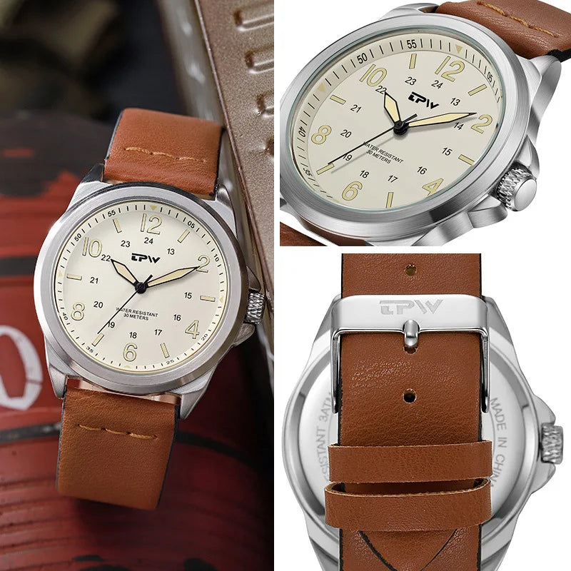 Rugged Field Watch 42mm Fabric Strap Military Analog 30M - Tophatter Daily Deals