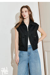 Lightweight Women's Sleeveless Jacket - Linen Cotton, Spring - Tophatter Daily Deals
