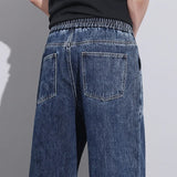 Stretchy Men Wide Leg Jeans - Drawstring Waist, Denim - Tophatter Daily Deals