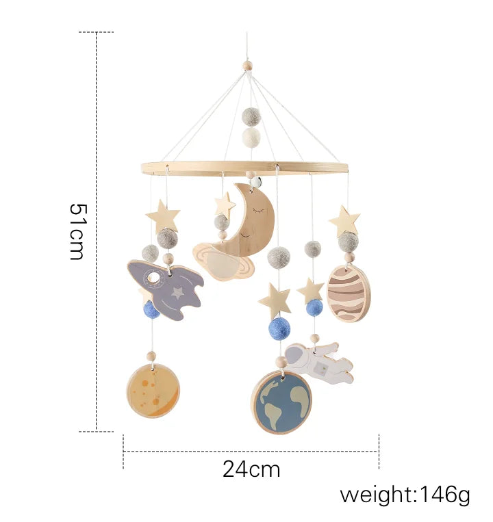 Baby Crib Mobile Wooden Nursery Newborn Sensory Toys Style 1 - Tophatter Daily Deals