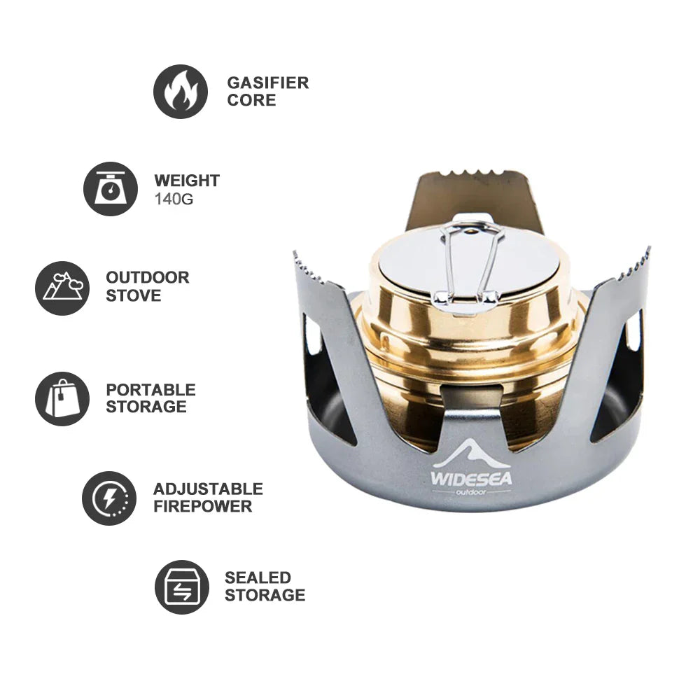 High-Quality Portable Alcohol Stove Grey Camp Cooking - Tophatter Daily Deals