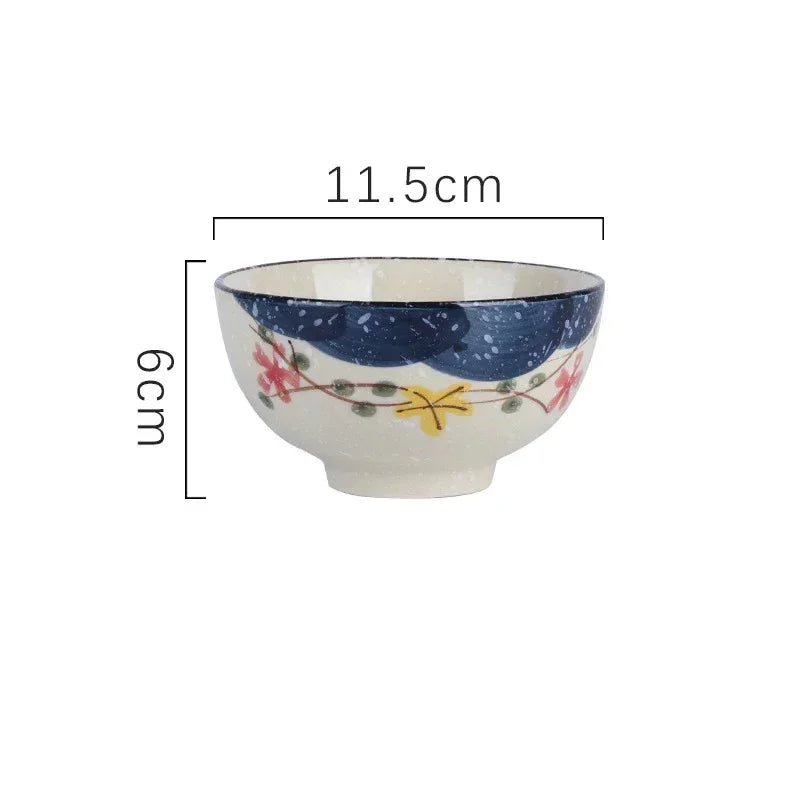 Ceramic 4.5 Inch Japanese Rice Bowl Retro Home Tableware A - Tophatter Daily Deals