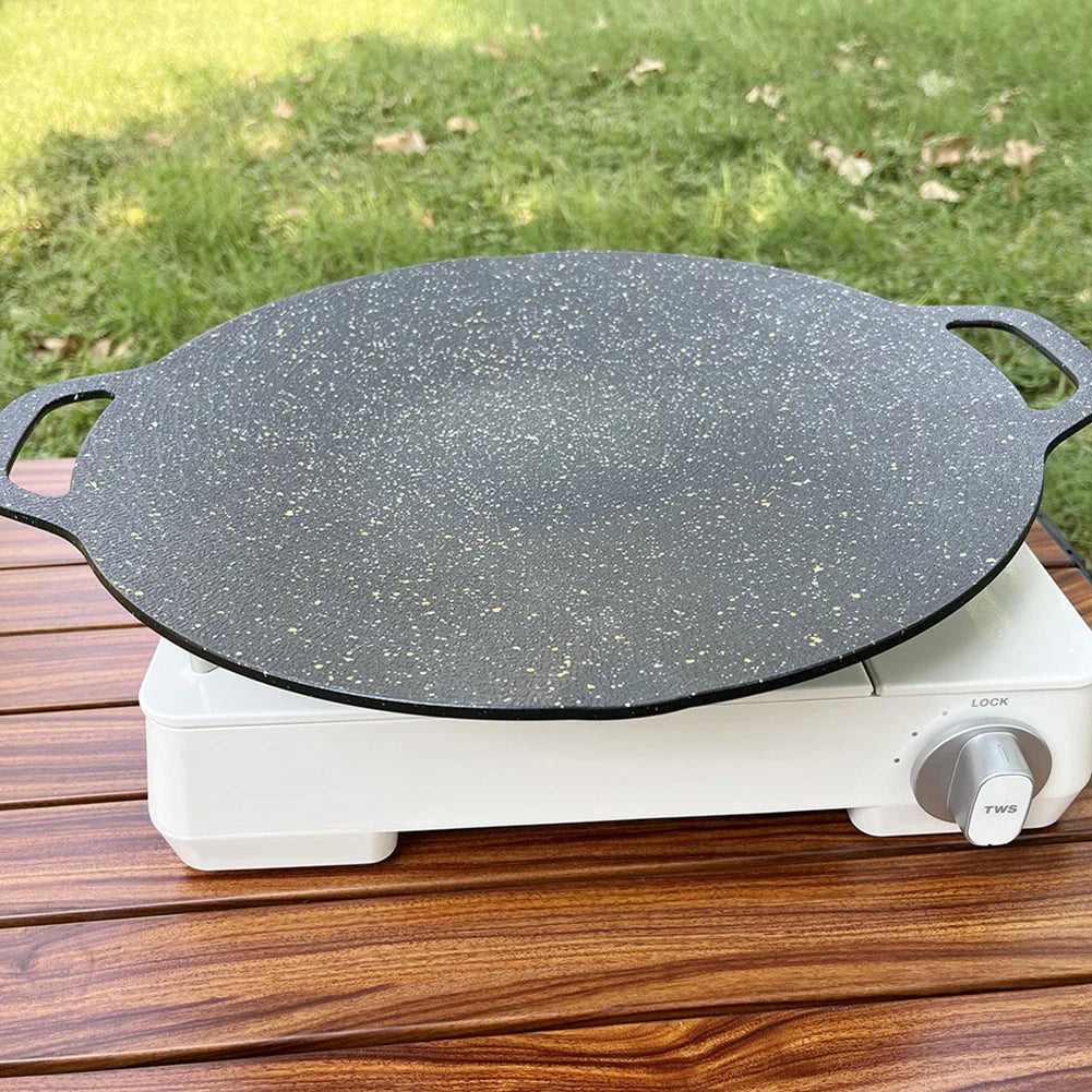 Non-Stick Camping BBQ Grill Pan Black Camp Cooking - Tophatter Daily Deals
