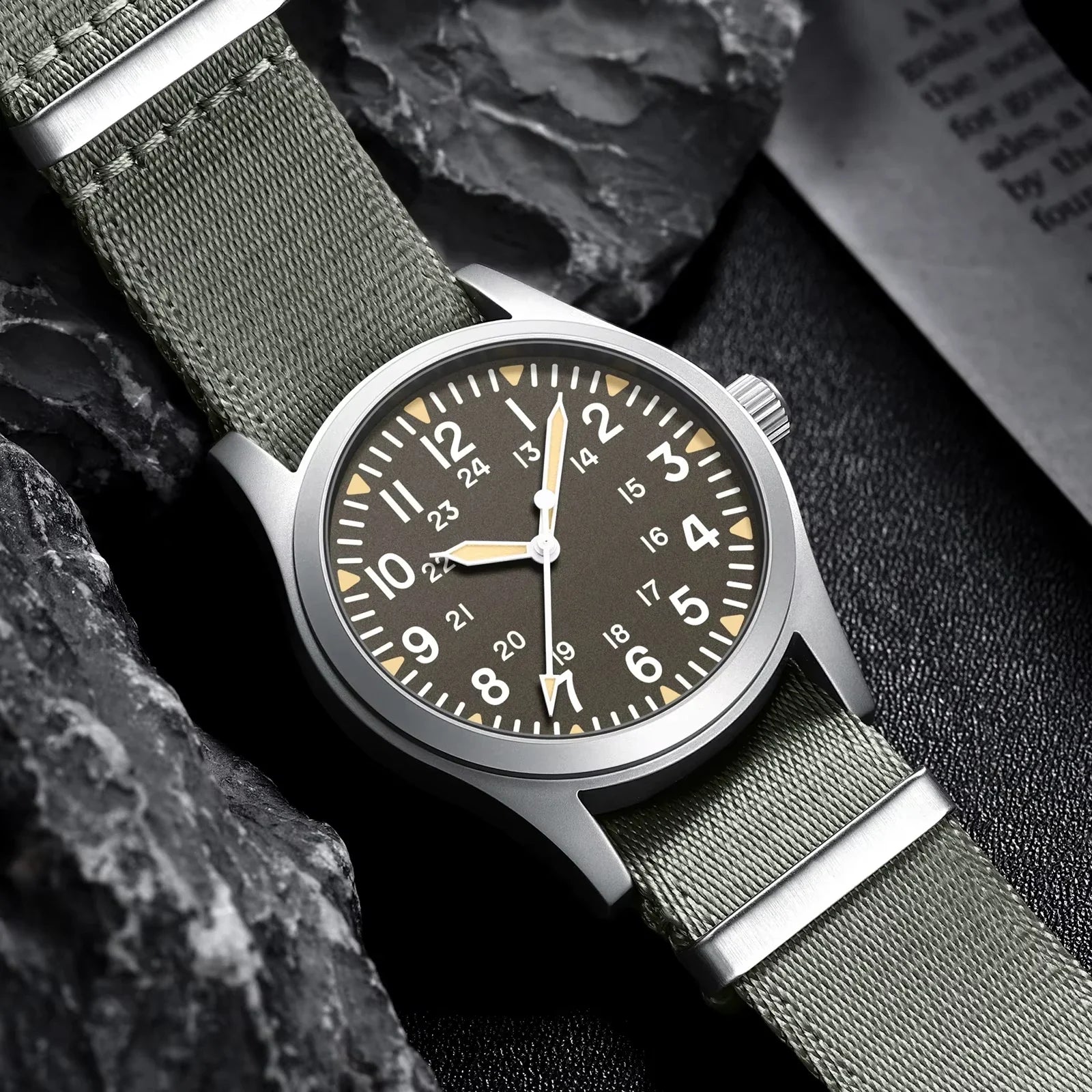 Military Quartz Field Watch 37mm Sapphire Fall 2025 - Tophatter Daily Deals
