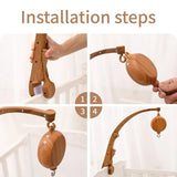 Wooden Felt Animal Crib Mobile With Soothing Calming Music - Tophatter Daily Deals