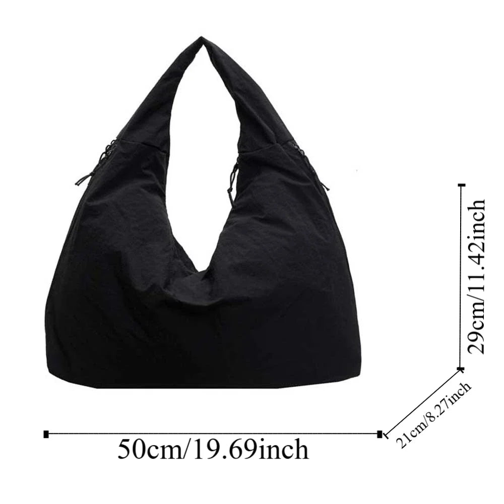 Lightweight Versatile Women Shoulder Bag - Slouchy Nylon - Tophatter Daily Deals