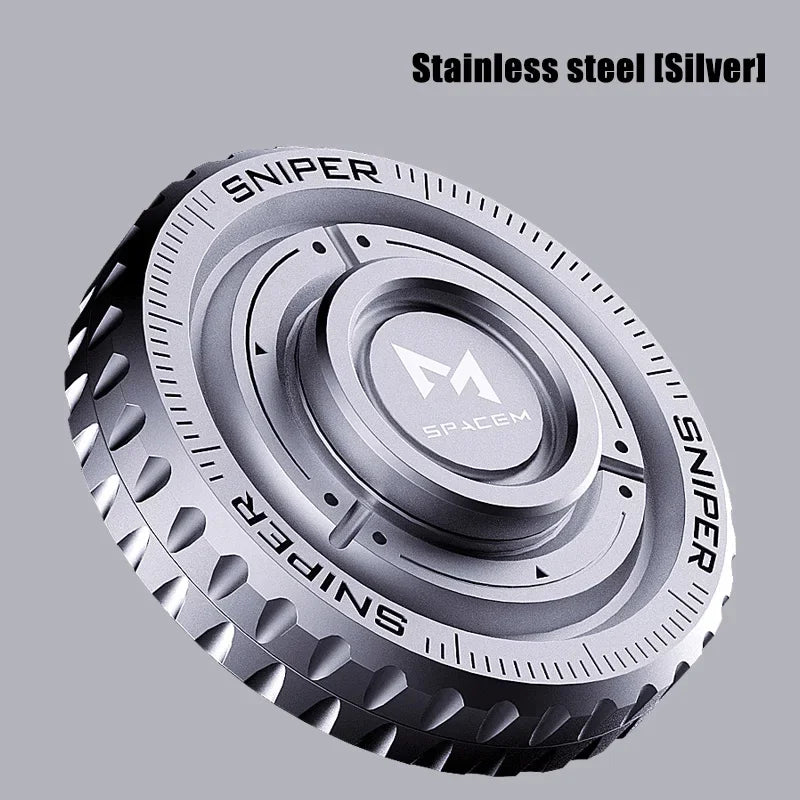 EDC Metal 3in1 Pushing Card Spinner Coin Stress Reliever Silver - Tophatter Daily Deals