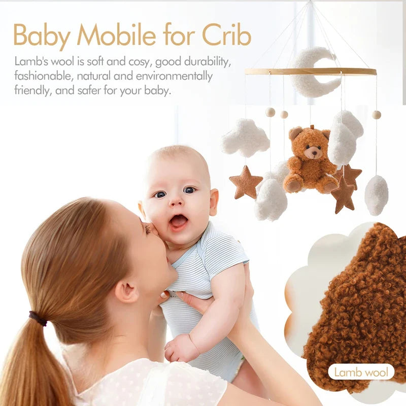 Baby Crib Mobile Wooden Nursery Newborn Sensory Toys - Tophatter Daily Deals