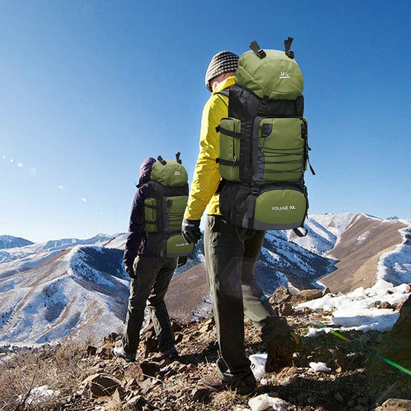 90L Tactical Camping Backpack Military-Style Green Backpacks - Tophatter Daily Deals