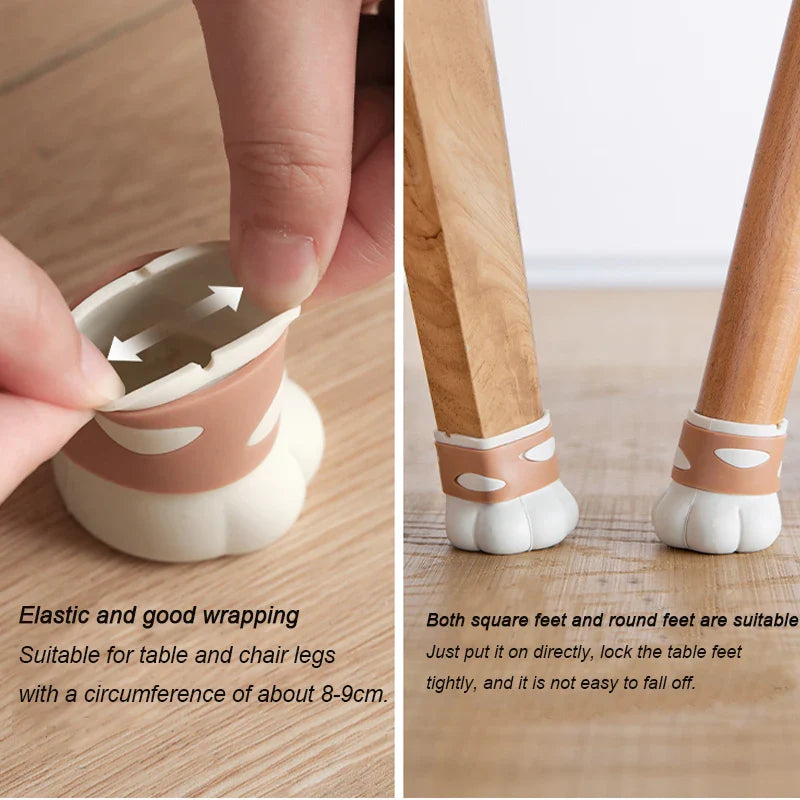Silicone Chair Leg Caps Cat Claw Foot Pads Home Decor Animals - Tophatter Daily Deals