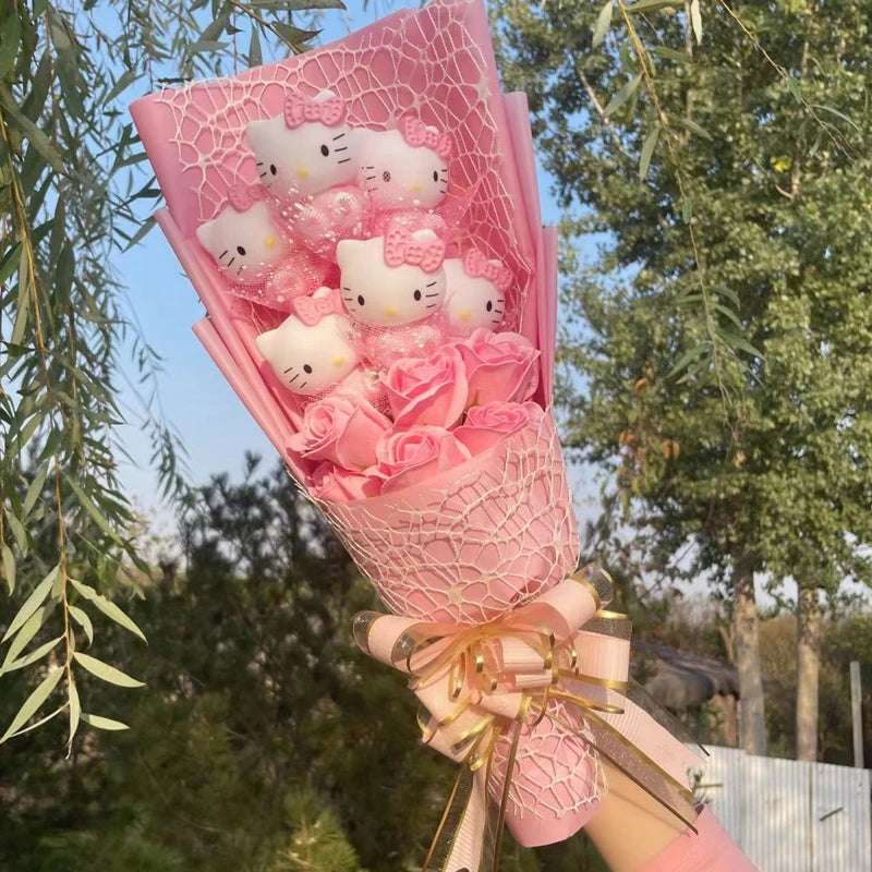 Sanrio Hello kitty Plush Toy Stuffed Animals Bouquet Flowers - Tophatter Daily Deals