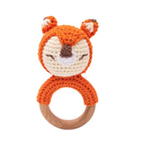 Baby Crochet Rattle Bunny Teether Newborn Sensory Toys Fox - Tophatter Daily Deals