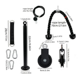 Nine-Piece Pulley Fitness Accessories Kit Black Fitness - Tophatter Daily Deals