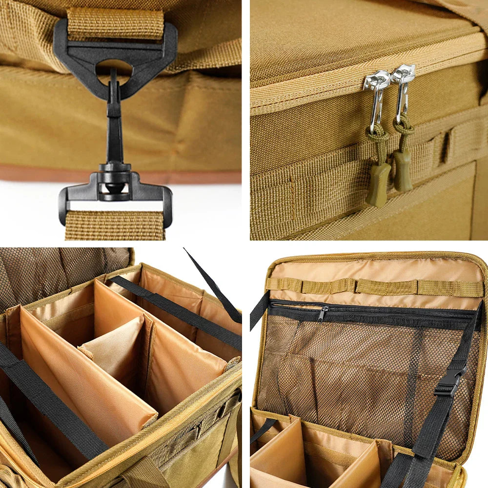 Zipper Camping Storage Bag Anti-Crash Organizer Khaki Duffel Bags - Tophatter Daily Deals