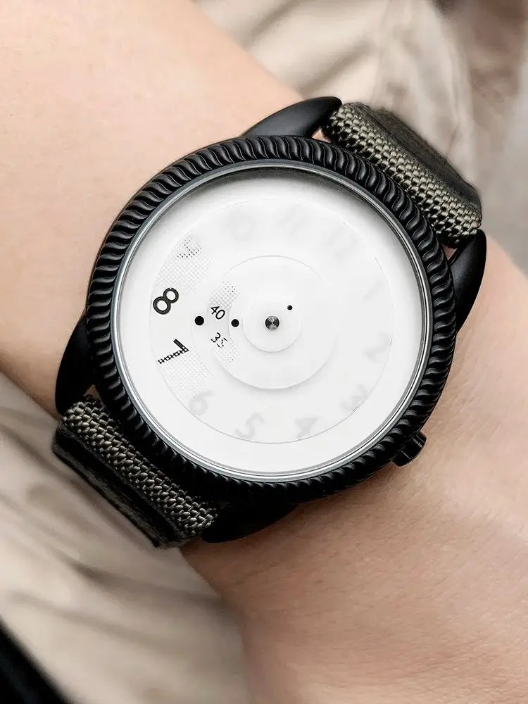 Quartz Handless Watch Canvas Strap Minimalist Style - Tophatter Daily Deals