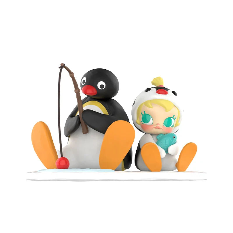 Genuine Pop Mart Baby Molly × Pingu Fishing Time Figure Animals - Tophatter Daily Deals