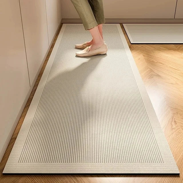 Japanese Minimalist Cream Anti Slip Floor Mat Kitchen 1 - Tophatter Daily Deals