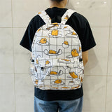 Sanrio Gudetama White Backpack Rucksack Schoolbags Travel Lazy Egg Food - Tophatter Daily Deals