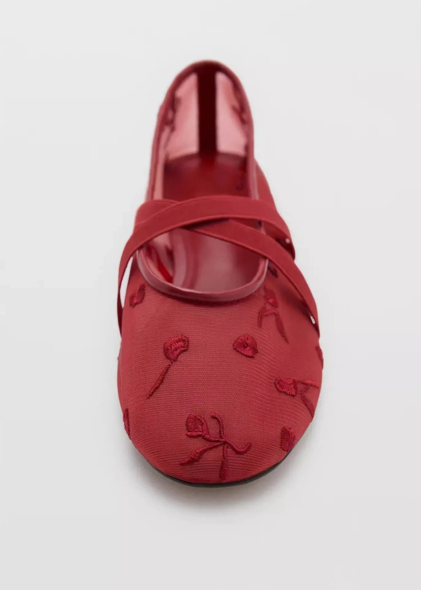 Lightweight Women Ballet Flats - Mary Jane, Embroidered Mesh - Tophatter Daily Deals