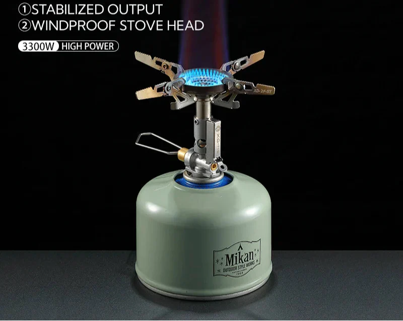Adjustable Mini Camping Gas Stove Split-Type Burner Silver Camp Cooking - Tophatter Daily Deals