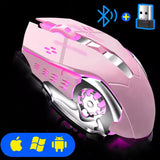 Wireless Rechargeable Gaming Mouse Bluetooth Silent Backlit Pink - Tophatter Daily Deals
