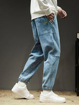 Lightweight Men’s Jogger Jeans - Baggy Tapered Cotton Blend - Tophatter Daily Deals
