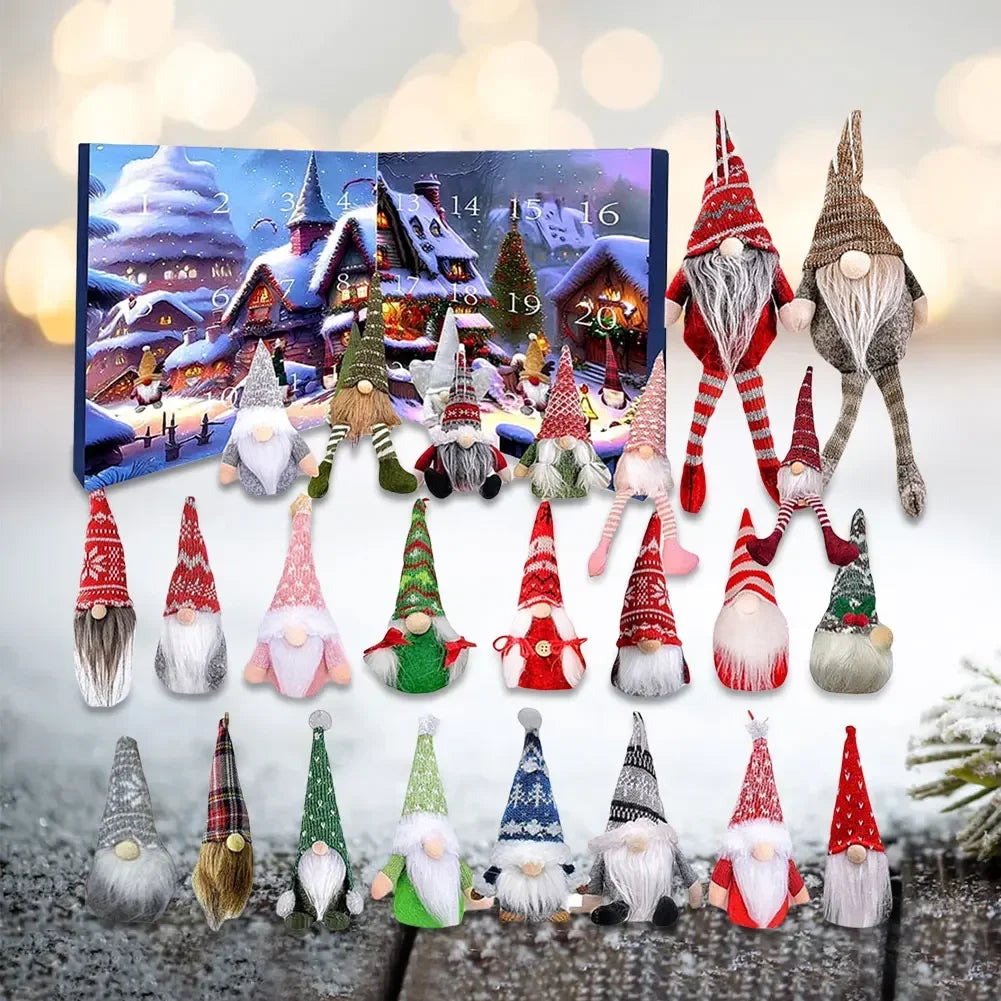 Gnome Advent Calendar Plush Set Christmas Decor 2025 - Tophatter Daily Deals