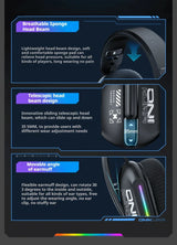 Wireless Gaming Headset Tri Mode Bluetooth Wired Immersive - Tophatter Daily Deals