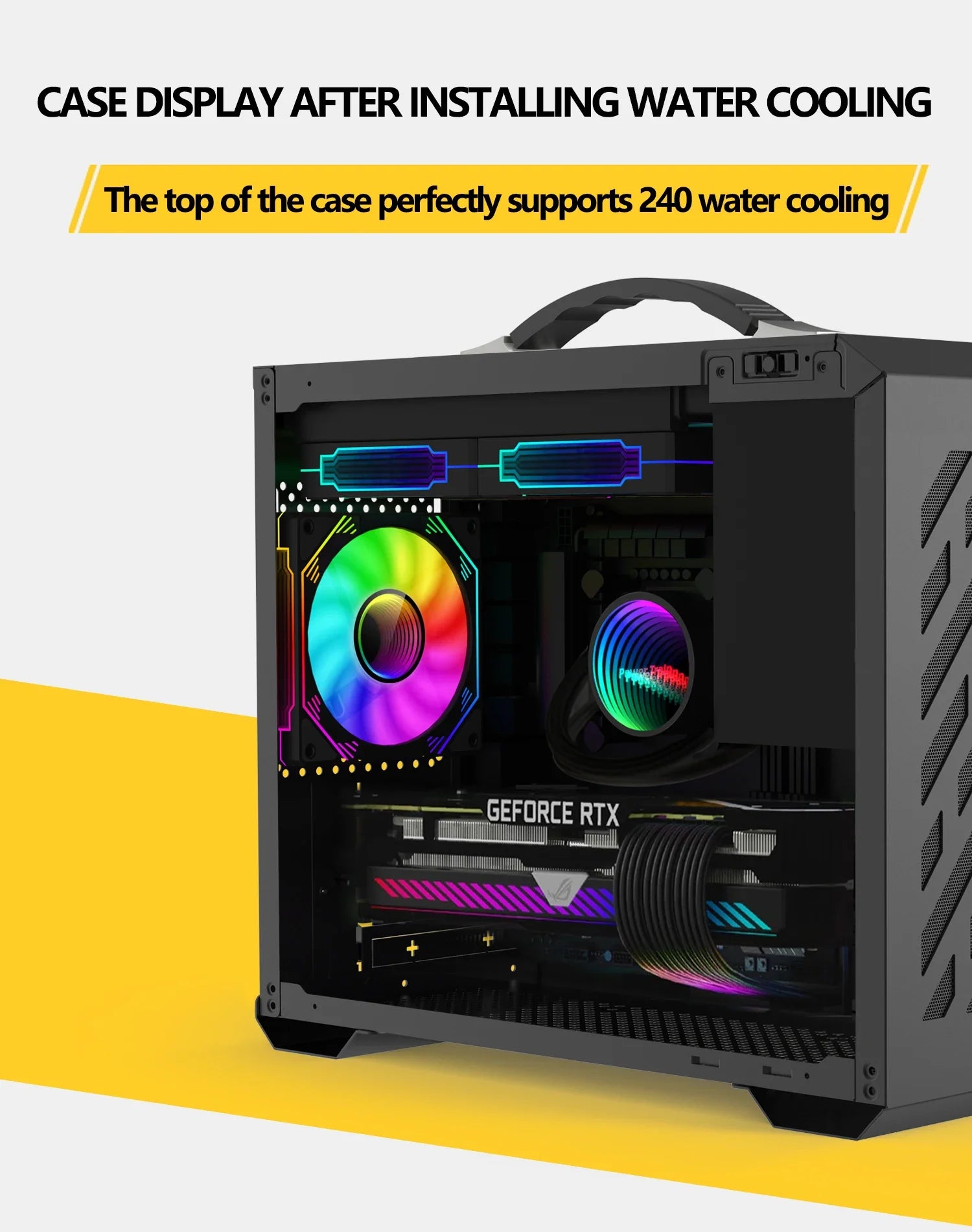 Mini ITX Case Glass Side 240mm Watercooling Portable - Tophatter Daily Deals