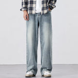 Stretchy Men's Jeans - Baggy Straight Flare, Denim Casual Light blue - Tophatter Daily Deals