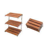 Portable 3-Tier Camping Rack Foldable Brown Camp Furniture - Tophatter Daily Deals