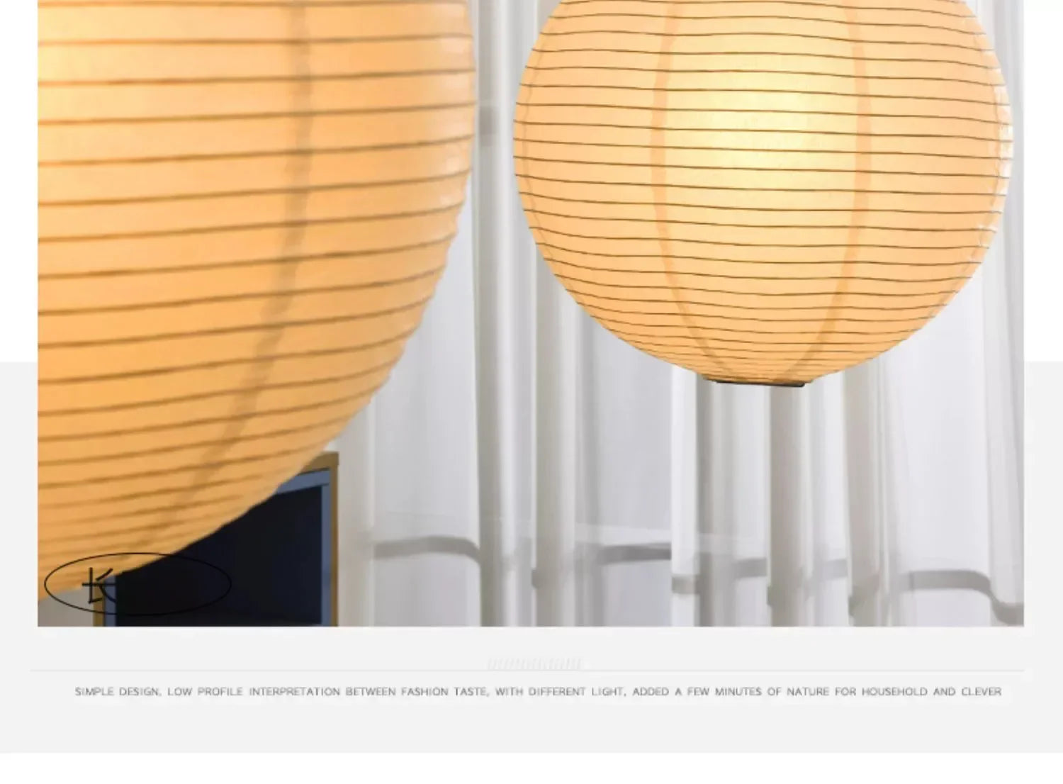Japandi Wabi Sabi Round Pendant Light E27 LED Hanging Cozy Lamp - Tophatter Daily Deals