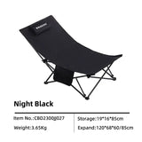 Camping Folding Recliner Chair with Cotton Pillow Black Camp Furniture - Tophatter Daily Deals