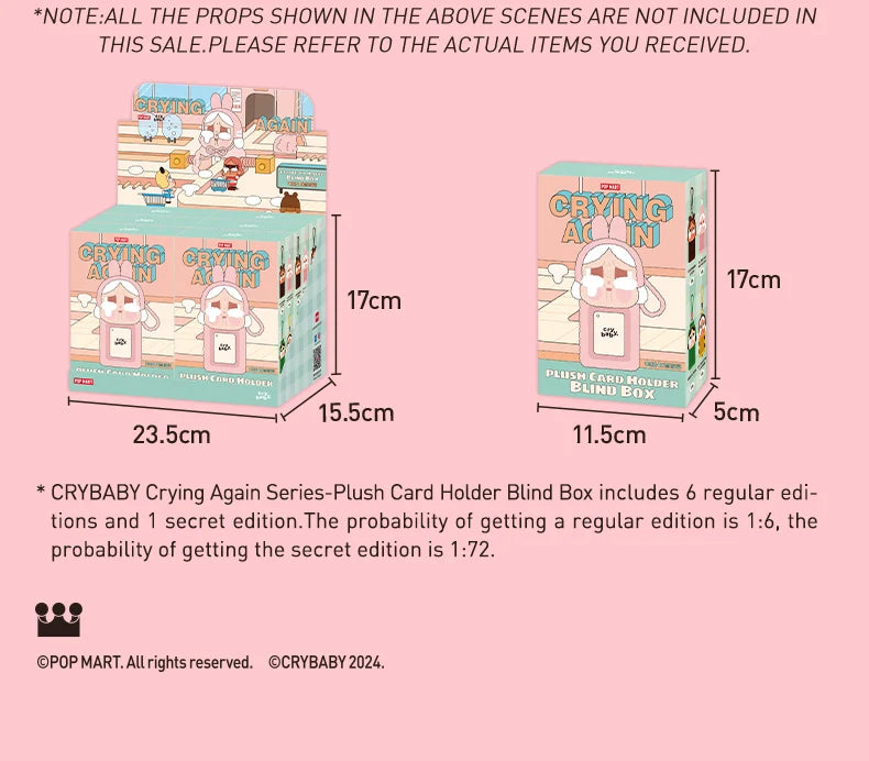 Genuine Pop Mart Crybaby Crying Again Series - Plush Card Holder Blind Box Animals - Tophatter Daily Deals
