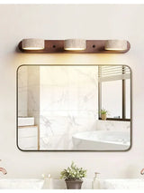 Japandi Wabi Sabi Round LED Wall Light With Mirror Bathroom - Tophatter Daily Deals